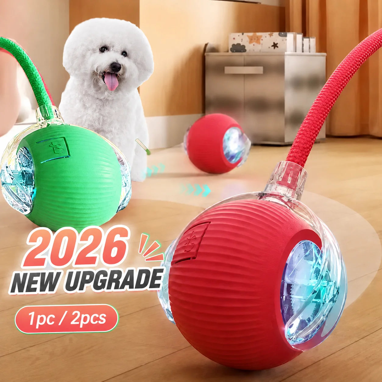 Cosypaws™ Interaktiver Automatikball – Wiederaufladbares Spielzeug für Hunde & Katzen