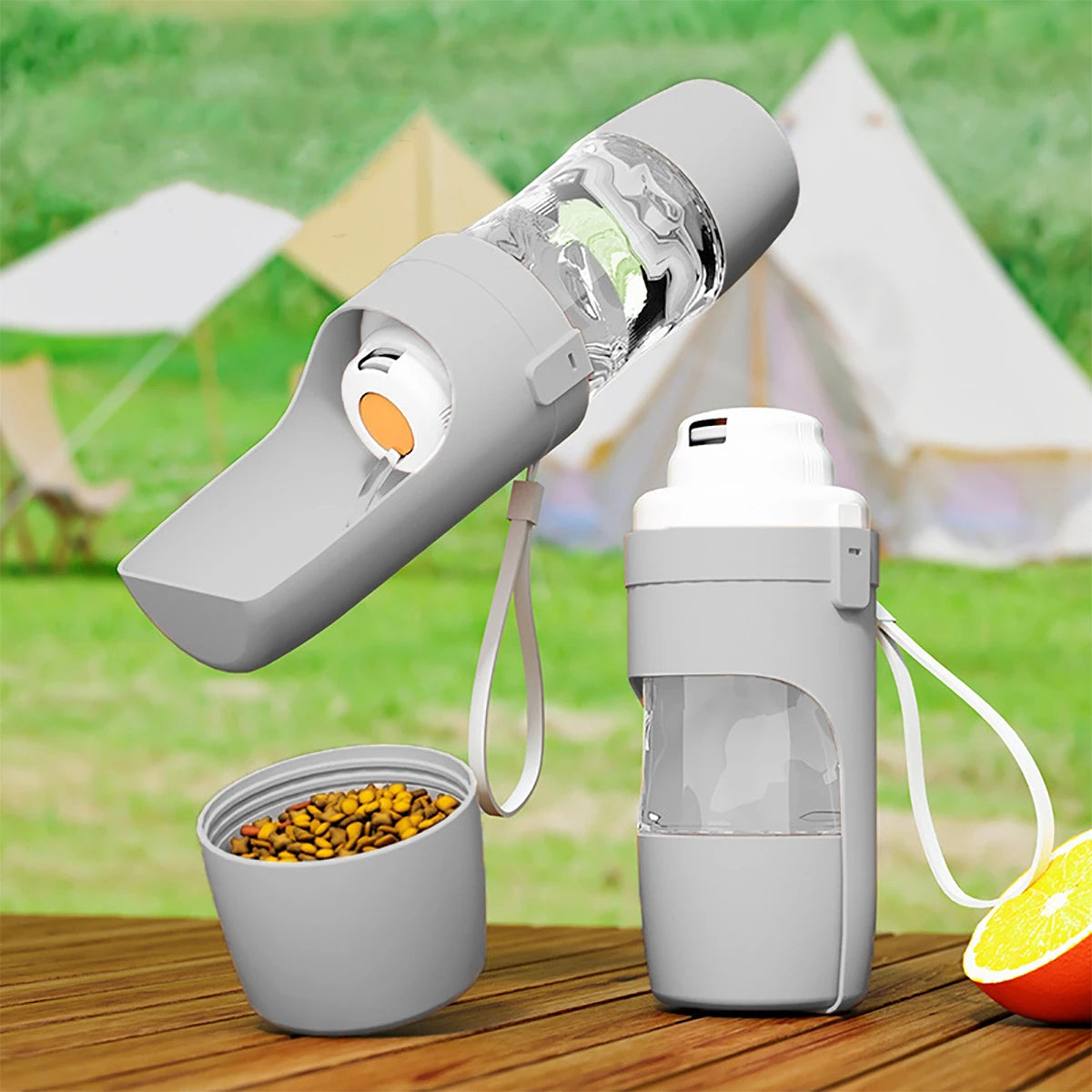 Cosypaws™ 2-in-1 Reise-Trinkflasche – Wasser- und Trockenfutterflasche für Hunde und Katzen