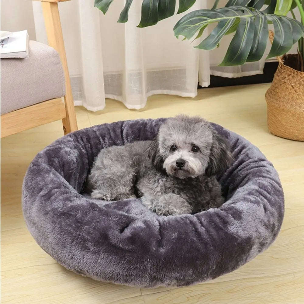 Cosypaws™ Beruhigendes Bett – Flauschiges Donut-Hundebett & Katzenbett